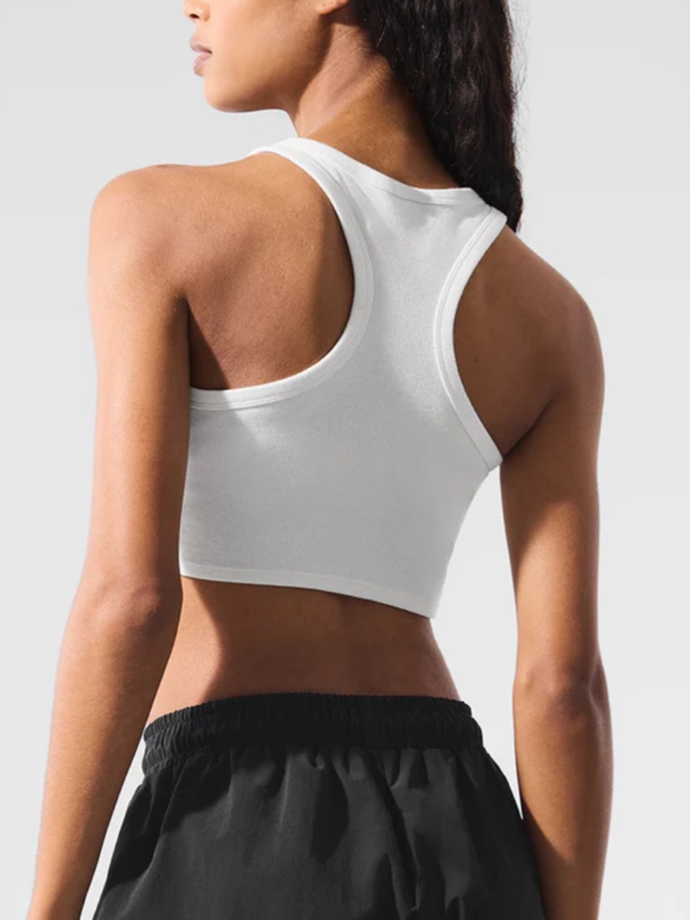 Alo Yoga Aspire Crop Tank Core White Black XS Small $68 - Picture 7 of 8